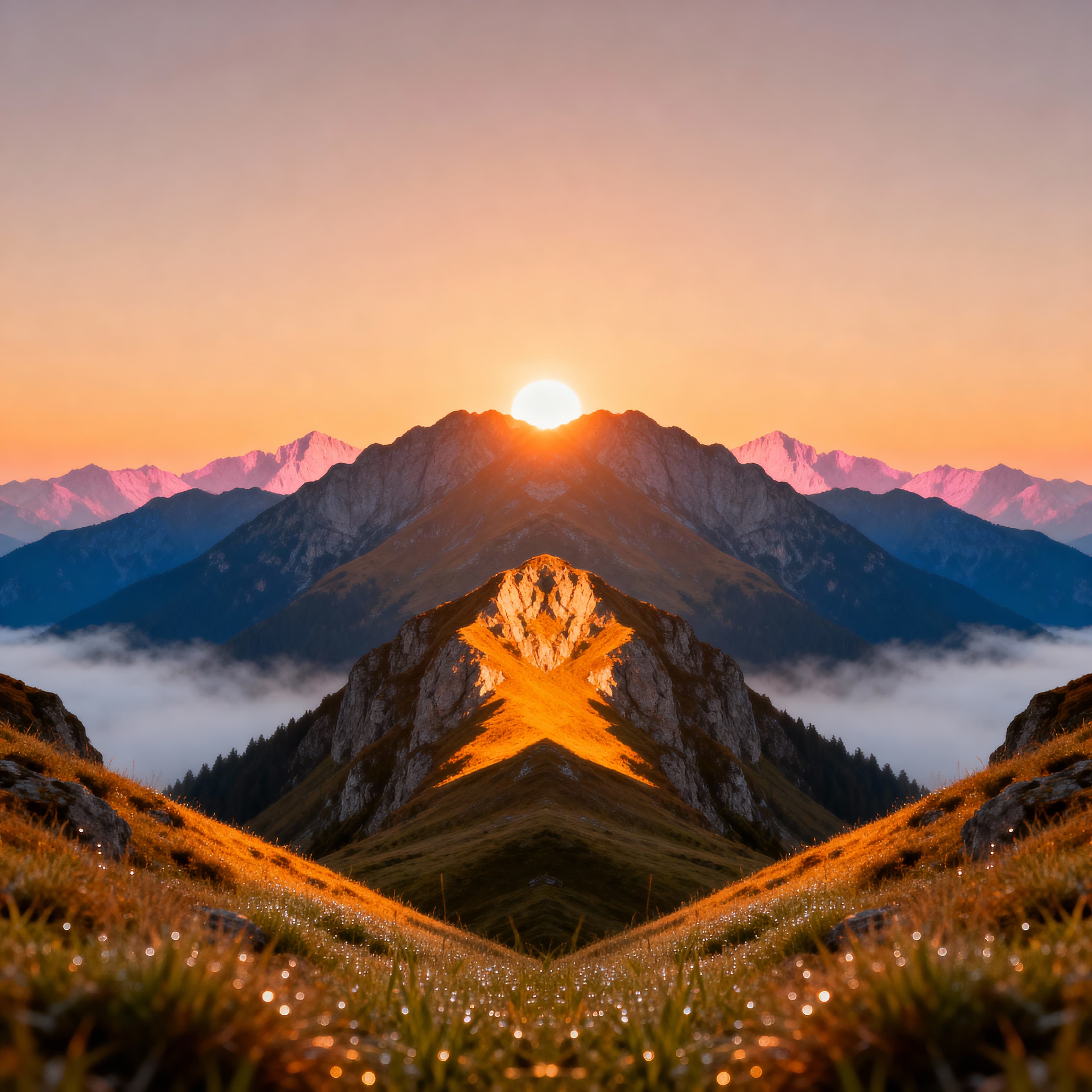 Sunrise over mountains